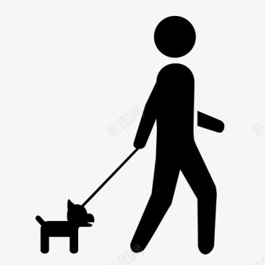 遛狗宠物人图标图标