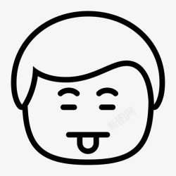 傻人有傻福男人舌头伸出舌头图标高清图片
