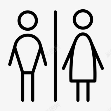 浴室女士卫生间图标图标