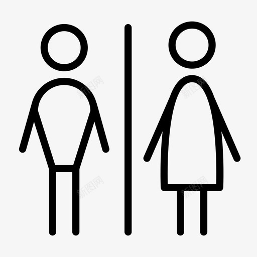 浴室女士卫生间图标svg_新图网 https://ixintu.com 卫生间 女士 最近的废物 标牌 浴室 男女通用 男式