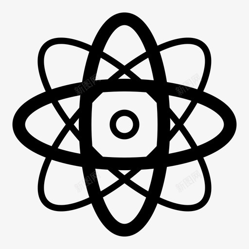 原子粒子物理图标svg_新图网 https://ixintu.com 原子 放射性 核 物理 球体 科学 粒子 能量 质子 轨道 量子
