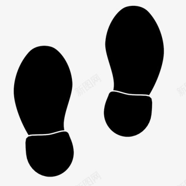 脚印脚鞋类图标图标