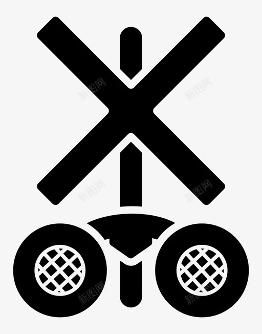 铁路道口标志安全图标svg_新图网 https://ixintu.com 信号 安全 标志 灯光 警报 铁路道口