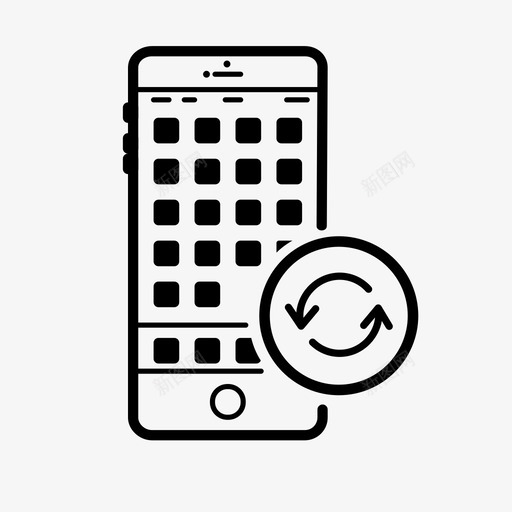 同步技术智能手机同步图标svg_新图网 https://ixintu.com iphone 交互式 同步 手持设备 技术 智能手机 智能手机同步 移动电话