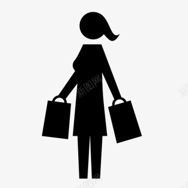 购物女购物购物袋图标图标