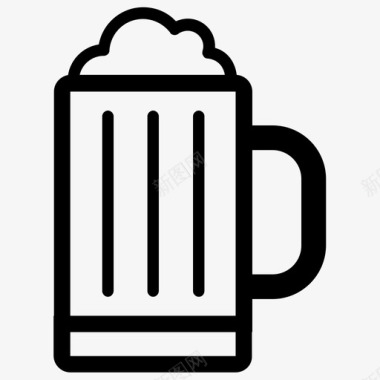 啤酒杯子玻璃杯图标图标