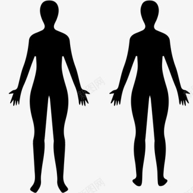 女性身体轮廓人图标图标
