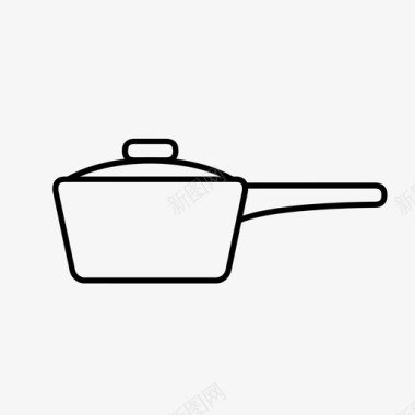 酱汁锅锅和锅厨房图标图标