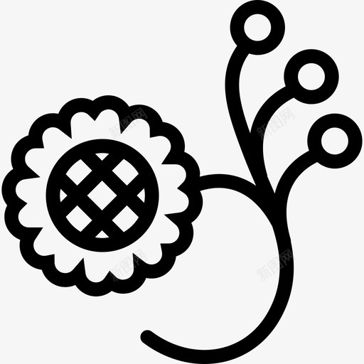 三芽花自然花卉图案图标svg_新图网 https://ixintu.com 三芽花 自然 花卉图案