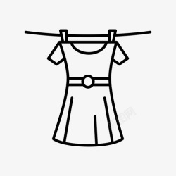 平挂晾干洗衣衬衫洗衣线图标高清图片