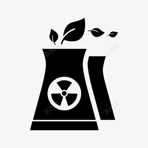 核电可持续能源绿色图标svg_新图网 https://ixintu.com 可持续能源 核电 环保 生态 绿色
