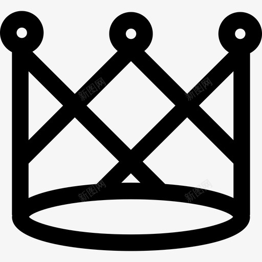 由十字交叉线和圆圈组成的皇冠图标svg_新图网 https://ixintu.com 由十字交叉线和圆圈组成的皇冠