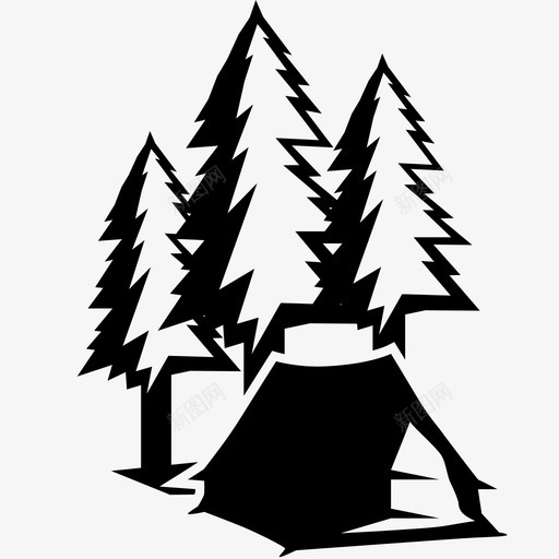 露营地环境森林图标svg_新图网 https://ixintu.com 帐篷 户外 树林 森林 环境 自然 自然公园 露营地