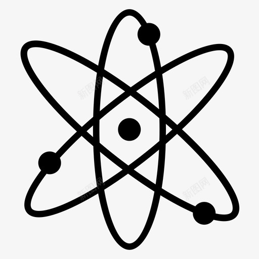 原子化学核图标svg_新图网 https://ixintu.com 化学 原子 核 物理 科学