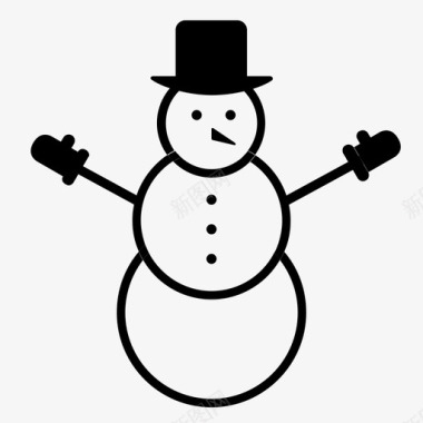 雪人雪球圣诞装饰图标图标