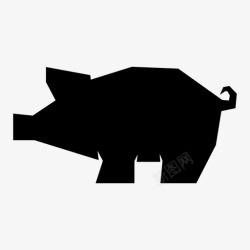 猪几何形猪粉红小猪存钱罐图标高清图片