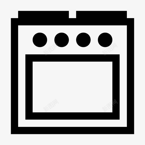 烤箱炉灶厨房用具图标svg_新图网 https://ixintu.com 厨房用具 家用电器 炉架 炉灶 烤箱