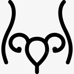 各部位子宫及输卵管内女性身体轮廓人身体各部位图标高清图片
