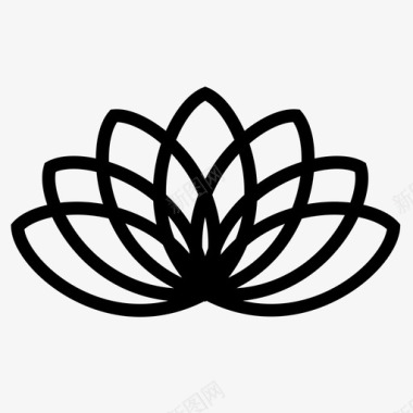 莲花冥想自然图标图标