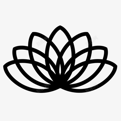 莲花冥想自然图标svg_新图网 https://ixintu.com 冥想 和平 植物 精神 自然 自然美 花瓣 莲花