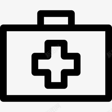 医疗医药和卫生急救箱概述图标图标