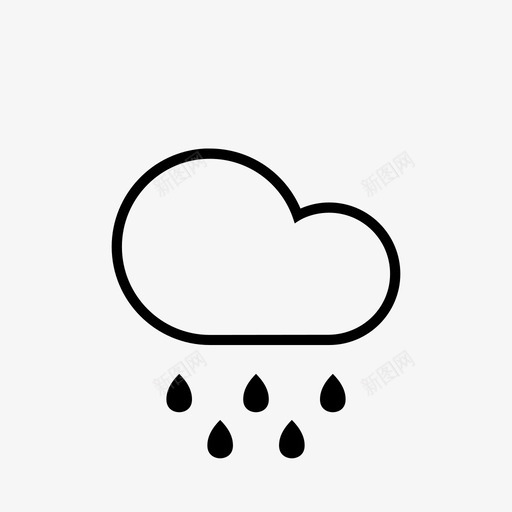 雨预报阴天图标svg_新图网 https://ixintu.com 天气 潮湿 阴天 雨 雨滴 预报 风暴