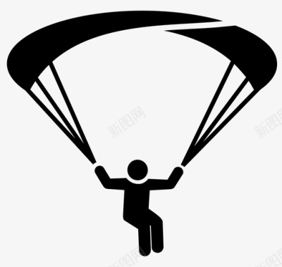 滑翔伞人降落伞图标图标