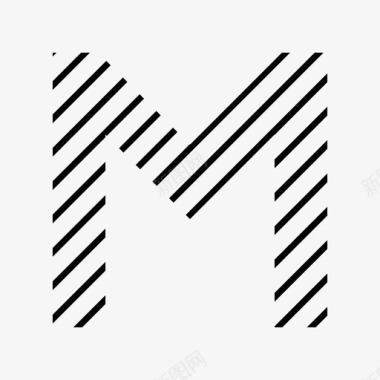 字母m字母表粗斜线图标图标