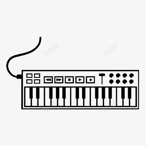 midi控制器midi键盘合成器图标svg_新图网 https://ixintu.com edm midi控制器 midi键盘 合成器 电子音乐 钢琴 音乐制作