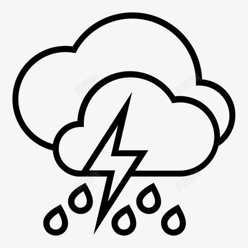 有雨有雨有雨有雨的天气图标svg_新图网 https://ixintu.com 天气预报 太阳 暴风雨 暴风雨天气 有雨 有雨有雨 有雨的天气 雷电 雷雨