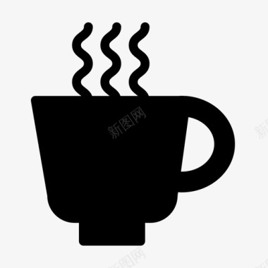 马克杯蒸汽热茶图标图标