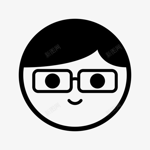 男人卡通人物图标svg_新图网 https://ixintu.com 人 人物 卡通 头 微笑 男人 眼镜 脸