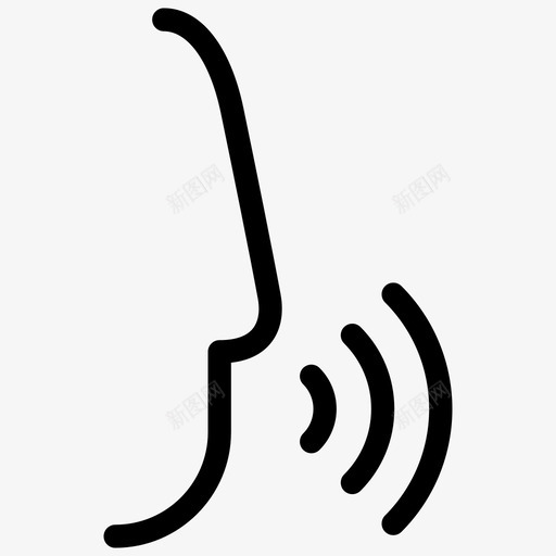 说话声音标志图标svg_新图网 https://ixintu.com 人 声音 形状 标志 线图标 说话 说话的人
