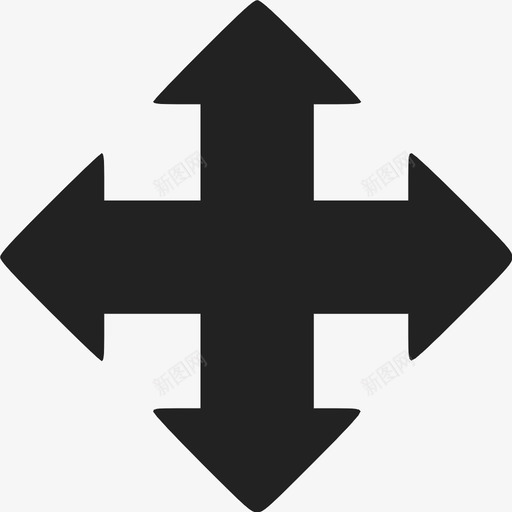 十字箭头运动图标svg_新图网 https://ixintu.com 十字箭头 形状 物体 符号 设计 运动