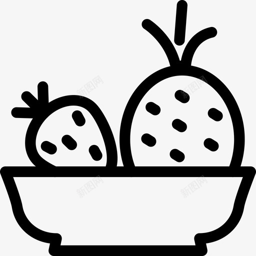 水果碗草莓和石榴小吃图标svg_新图网 https://ixintu.com 厨房 小吃 水果 水果碗 石榴和草莓 草莓和石榴 食品