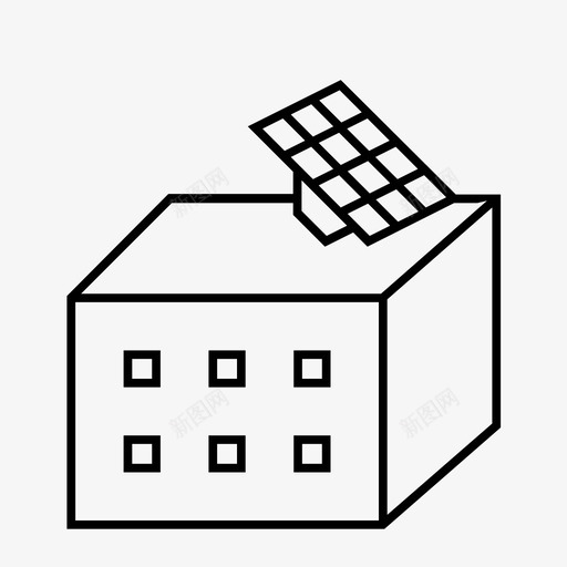 太阳能板房屋居住空间图标svg_新图网 https://ixintu.com 不动产 住房 地板 太阳能板 居住空间 建筑物 房屋
