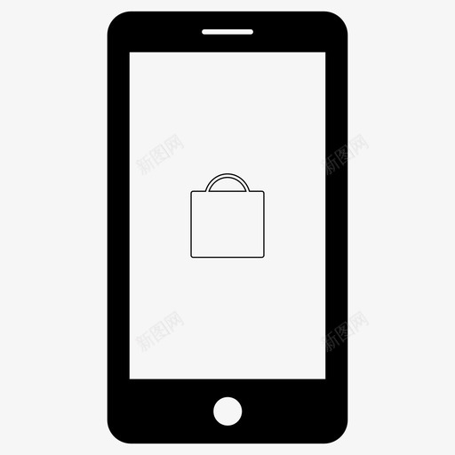 手机购物购物袋购物图标svg_新图网 https://ixintu.com cel手机 iphone 平板电脑 手机 手机购物 电子商务 网上购物 购物 购物袋