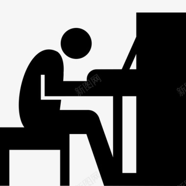 钢琴家人钢琴图标图标