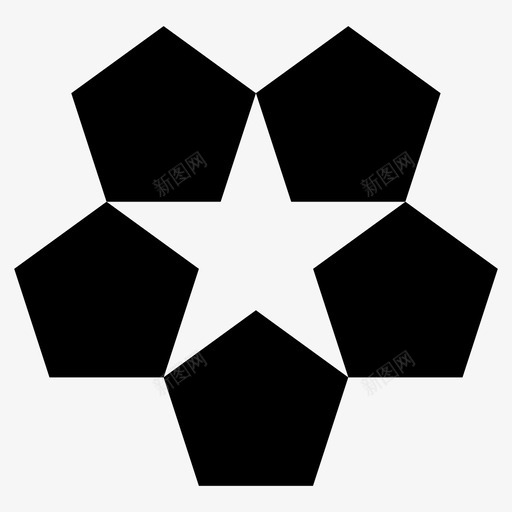 星复制和谐图标svg_新图网 https://ixintu.com 五边形 六边形 和谐 复制 多边形 对称 形状 星