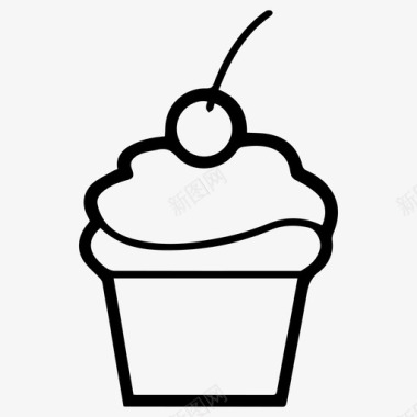 纸杯蛋糕招待甜食图标图标