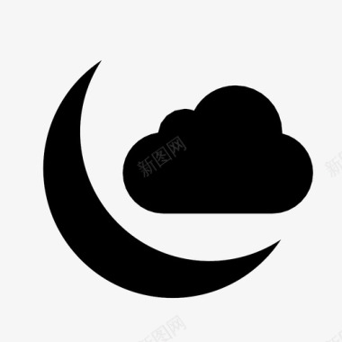夜云晴朗气候图标图标