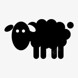山羊毛绵羊动物羔羊图标高清图片