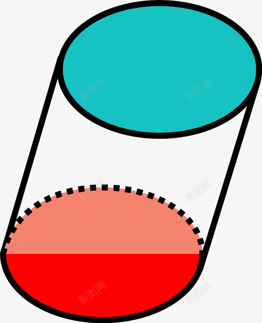 斜圆柱形状物体图标svg_新图网 https://ixintu.com 三维形状 几何 形状 斜圆柱 物体