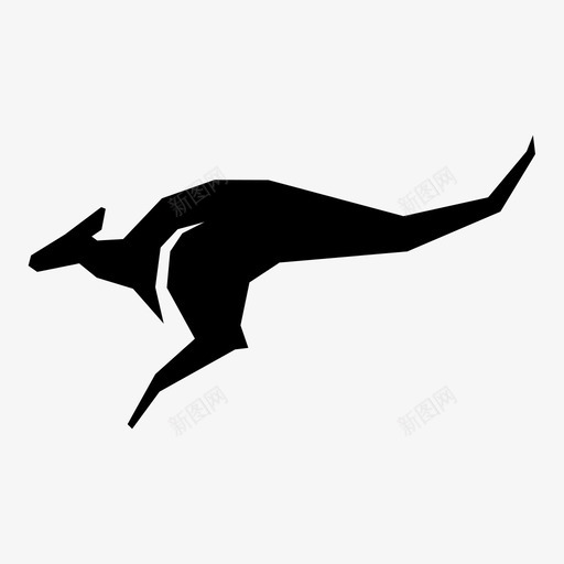 袋鼠动物澳大利亚图标svg_新图网 https://ixintu.com 动物 哺乳动物 有袋动物 澳大利亚 袋鼠 跳跃