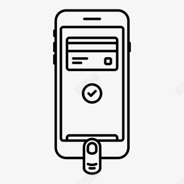 移动支付touch id智能手机图标图标