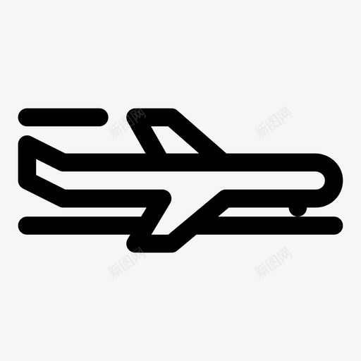 飞机加速旅程线路图标svg_新图网 https://ixintu.com 度假 形状 旅程 旅行 旅行者 简单 简单的卷曲图标 线路 运输方式 飞机加速