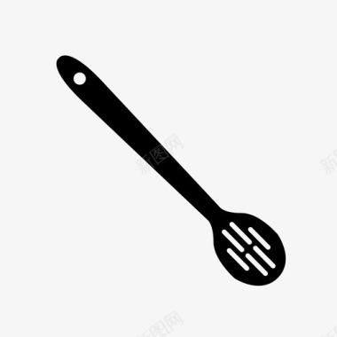 开槽勺厨师烹饪工具图标图标