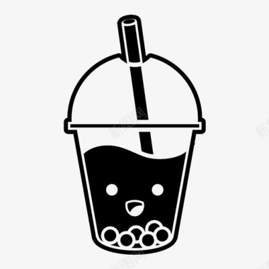 泡泡茶冰激凌快乐图标图标