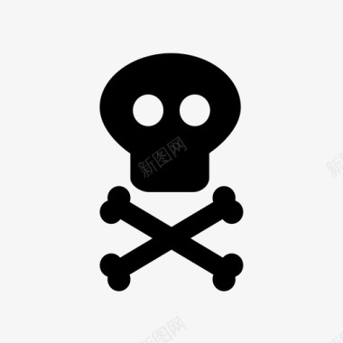 骷髅和交叉骨撕裂海盗图标图标