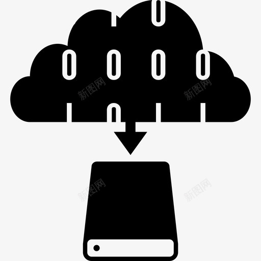 云数据到存储驱动器的传输接口图标svg_新图网 https://ixintu.com 云数据到存储驱动器的传输 接口